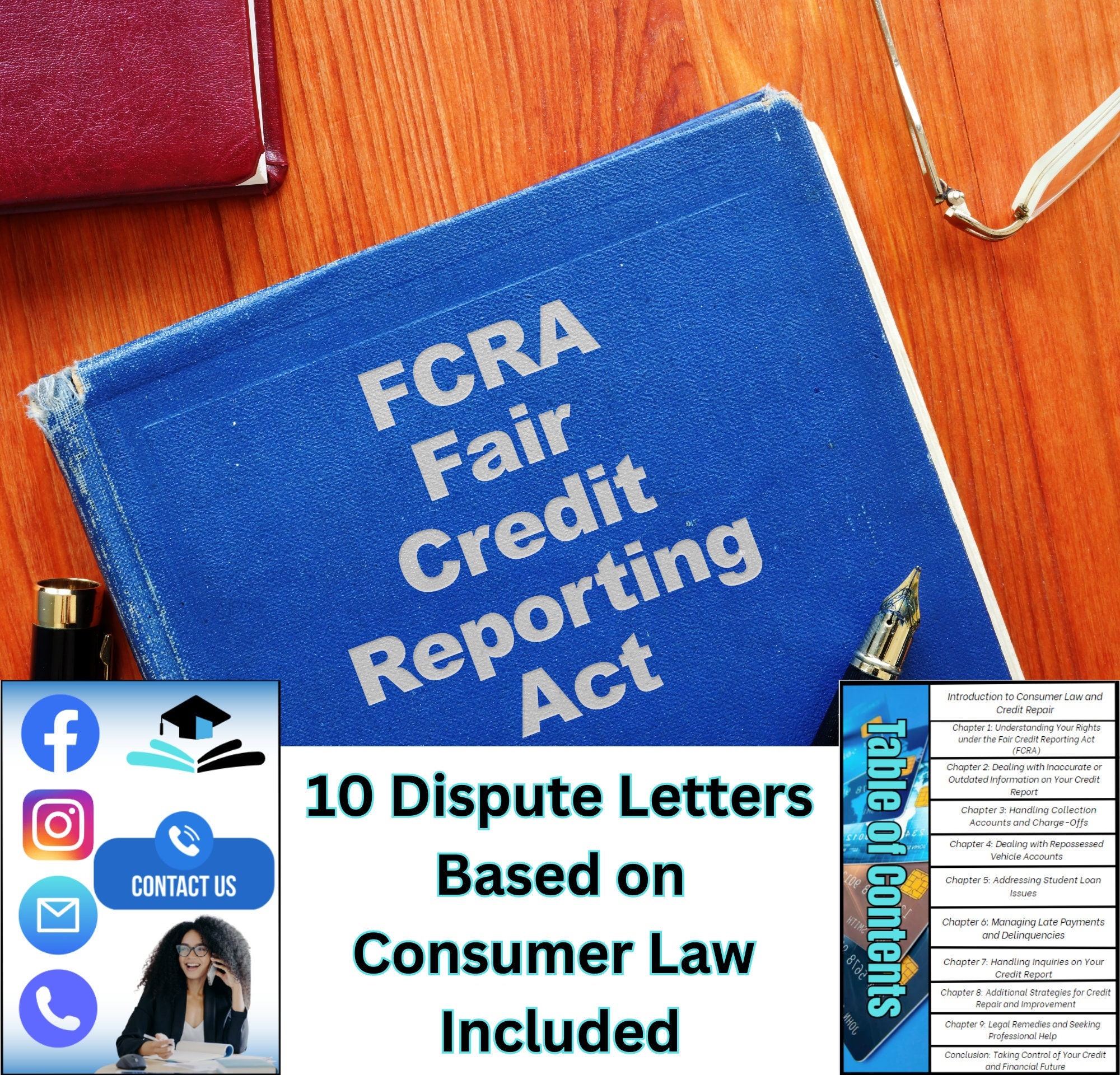 Consumer Law DIY Credit Repair Ebook Dispute Letter Templates Canva Pro