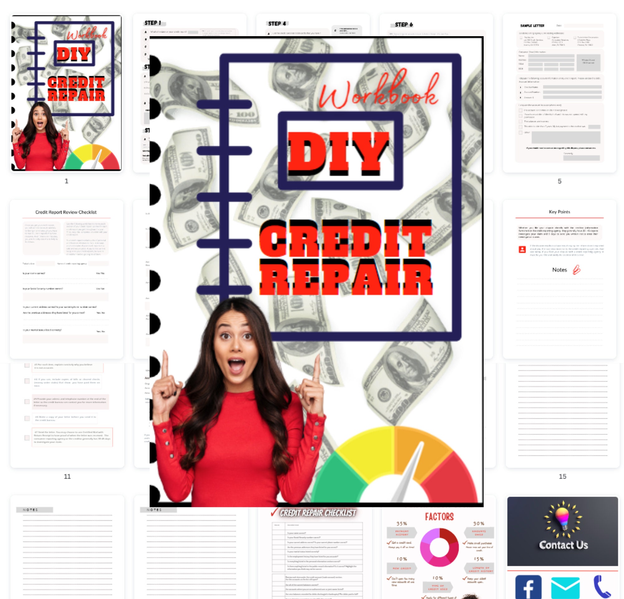 PLR Credit Repair Ebook, Canva Editable, for Resale, DIY Credit Repair