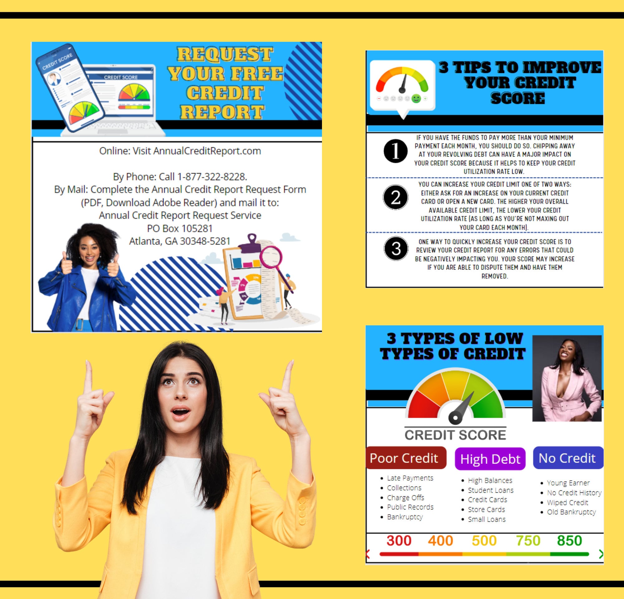 100 Credit Repair Infographics: Canva Editable Templates (PLR) - Etsy