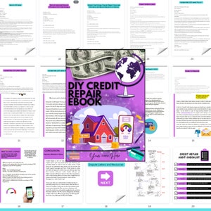 PLR-Credit Repair Ebook Resale Dispute Letter Templates included Canva pro Editable 50 pages ebook Canva Template DIY Credit Repair Done 4 U