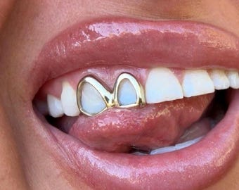 Double window grillz tooth cap! Silver/Gold FREE Shipping!
