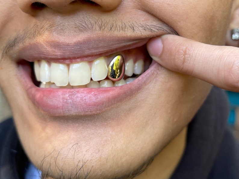 Sin deslustre Dental Gold Tooth Cap Grillz, a prueba de humo, envío a todo el Reino Unido imagen 1