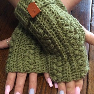 Handmade wrist hand warmers fingerless wool long