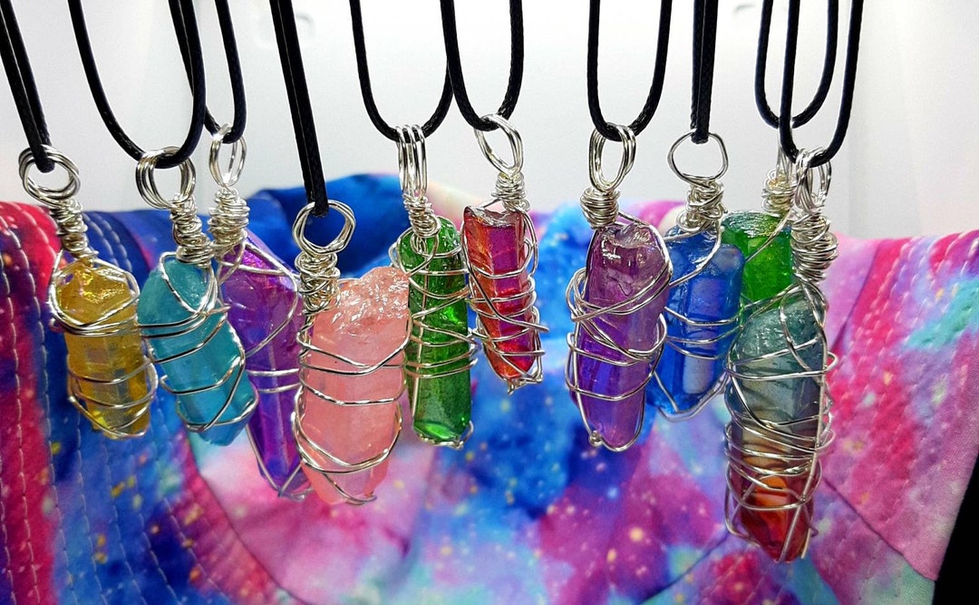 Swtor Black Purple Crystal Handmade Star Wars Inspired Silver Wire