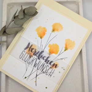 Grußkarte gelbe Blumen