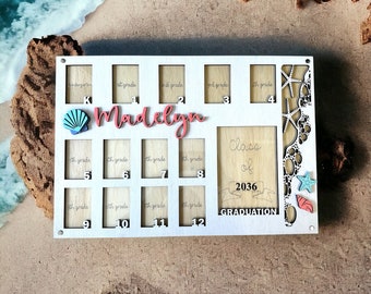 Customizable Cutout Themed School Years Picture Frames wallets with 5x7 graduation