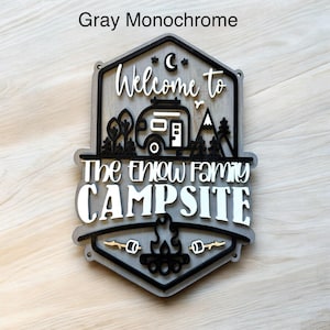 Welcome to our Mountain Campsite Personalized Sign Standard Size Only includes Yard Stake image 7