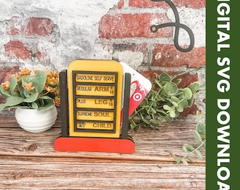 Gift Card houder voor grappige benzinepomp gaskaart digitale SVG download laserbestand