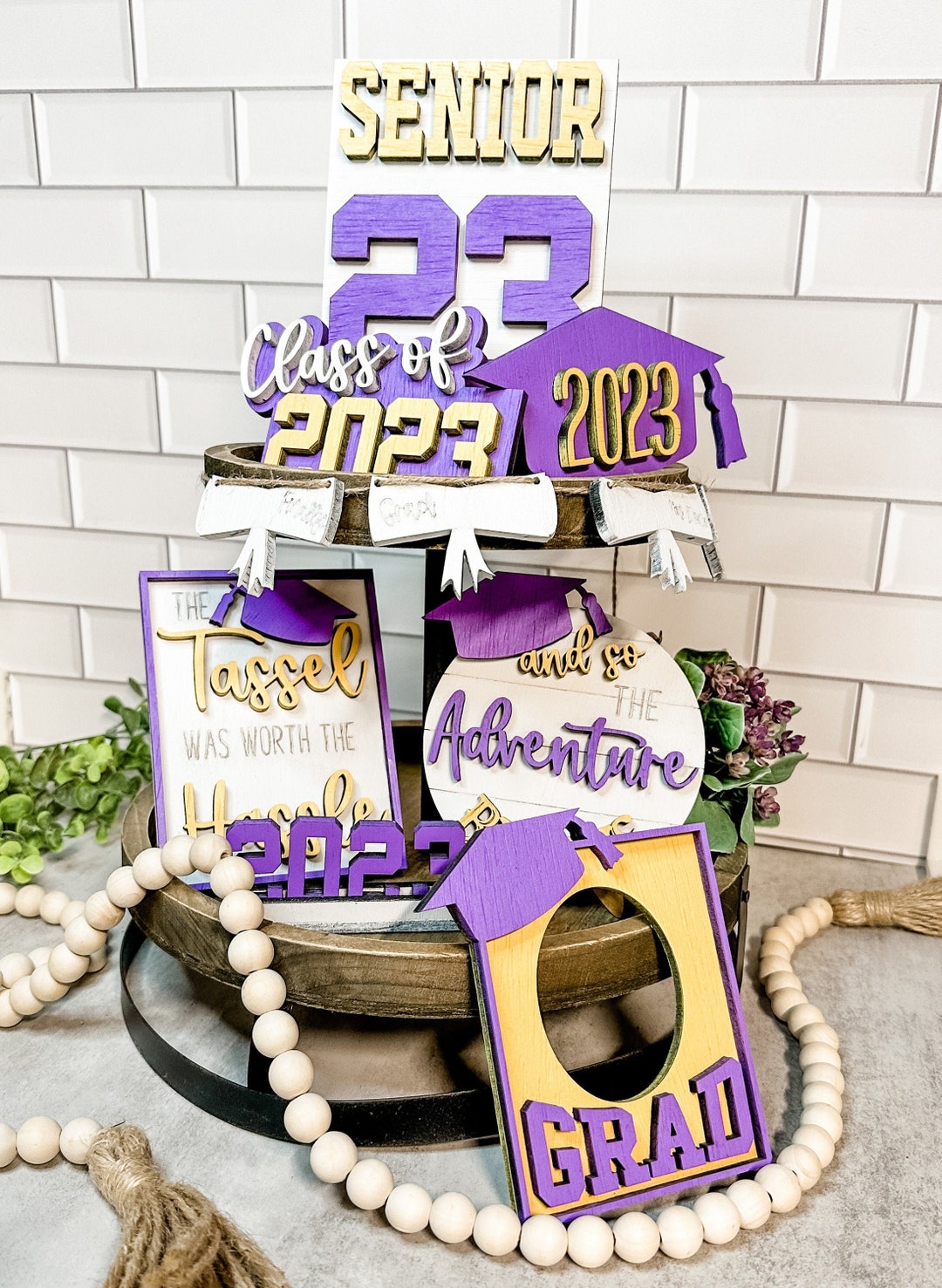 Tier Tray Senior Graduation Class of 2023 Decor Etsy