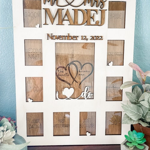 Wedding Picture Frame Personalized Engraved Glass Photo Frame Etsy