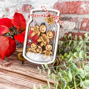Gingerbread Mason Jar Family Ornament