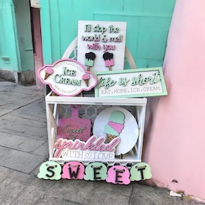 Ice Cream Summer Time I Scream for Ice Cream Tier Tray Decor