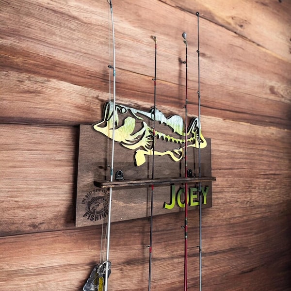 Uchwyt na wędkę, spersonalizowany, ścienny