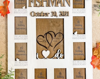 Wedding Anniversary Photo Frame Personalized Wall Art