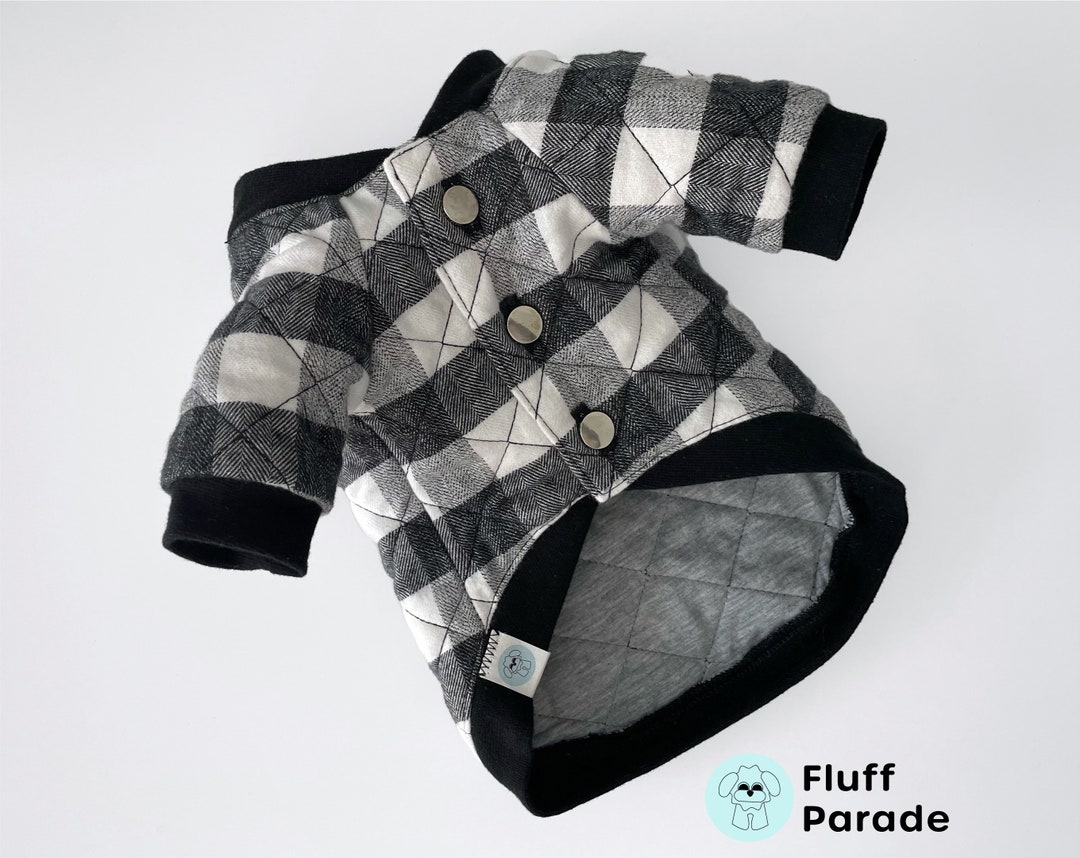 Quilted Dog Bomber Jacket Quilted Dog Jacket Checkered Dog Etsy