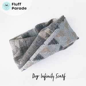Dog Infinity Scarf, Neutral Boho Aztec Dog Twist Scarf Cream Gray, Boho Dog Scarf, Dog Twist Scarf, Dog Neckwear, Modern Scarfs for Dog