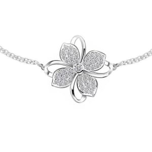 Cz Clover  Bracelet - Luck Bracelet-Dainty Gift For Her-925 Sterling Silver-Unique Gift For Her
