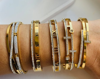 18Ct Gold Filled Bangles-Gift For Her-Unique Gift For Her