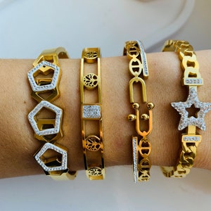 18Ct Gold Bangles-Gift For Her-Unique Gift For Her