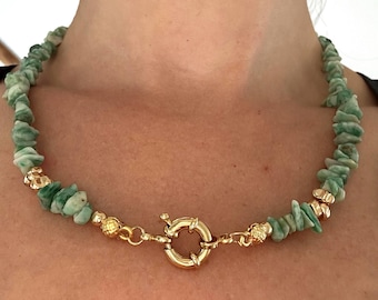 Pearl Lion Necklace: Gold Brass Pendant