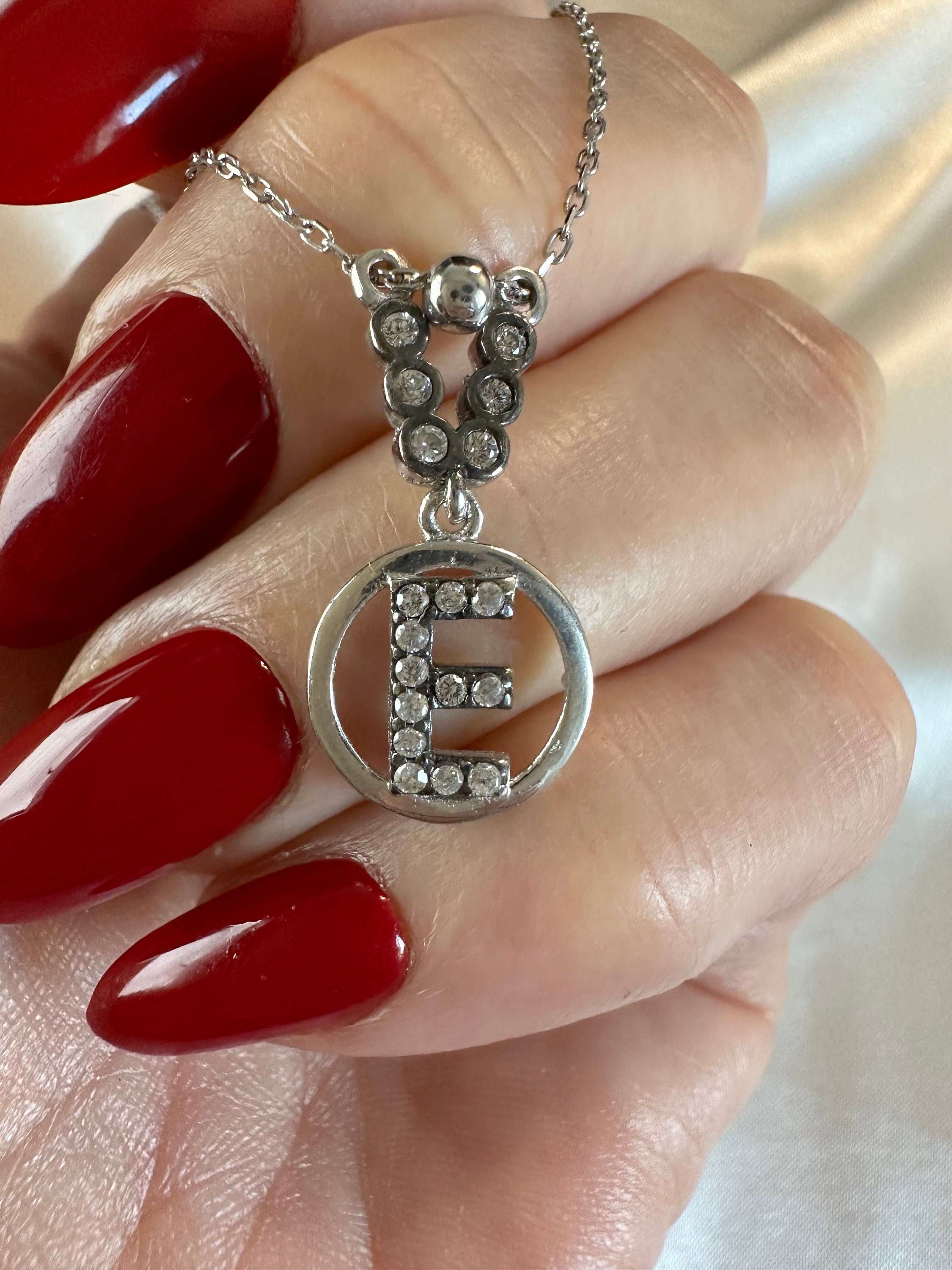 Collier Initiale Lettre K En Argent 925 Et Zirconium - Longueur 45 Ou 50 Cm, Neuf Avec étiquette