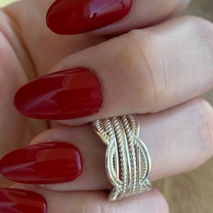Handmade 925  Sterling Silver Adjustable Boho Ring For Women - Chunky Boho Ring-Unique Gift For Her
