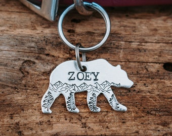 bear shaped dog tag