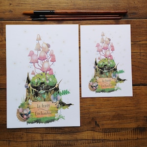 Les petites souris, illustration aquarelle, impression art