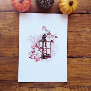 L'oiseau et la lumière, illustration aquarelle, impression art