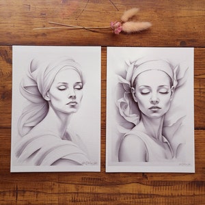 La beauté d'une femme, illustration femme, impression art