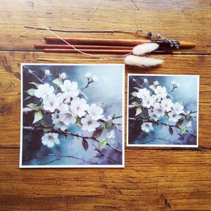 Les fleurs du printemps, illustration aquarelle, impression art