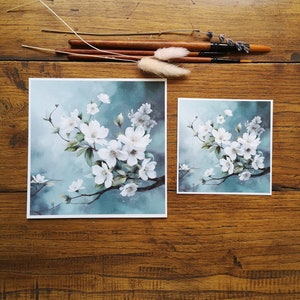 Les fleurs de printemps, illustration aquarelle, impression art