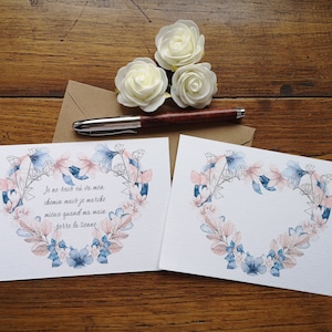 Carte saint valentin personnalisable, illustration aquarelle, impression art
