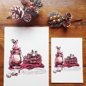 La douceur de Noël, illustration aquarelle, impression art