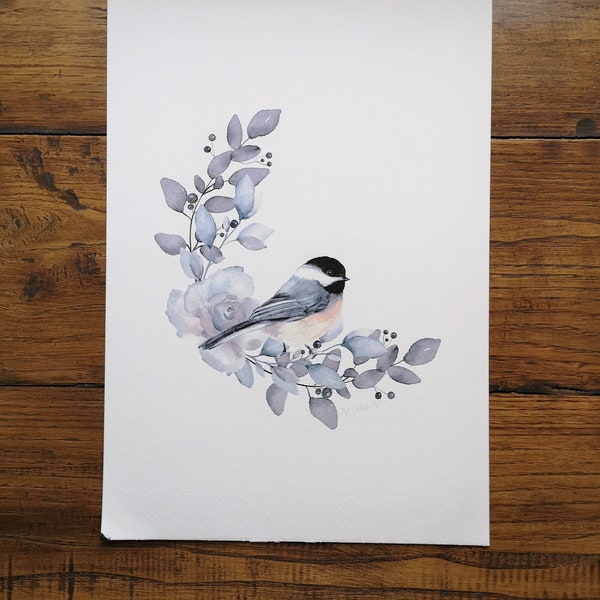 Illustration oiseau à l’aquarelle