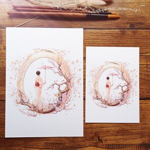 Douceur japonaise, illustration aquarelle, impression art