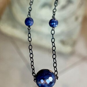 Beautiful! AAA Natural Faceted Sapphire Beaded Necklace Gift for Her Birthday, Anniversary, Wife, Mom, Girlfriend, Sister, Daughter