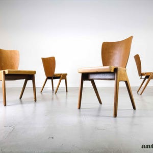 Set of 4 Mid Century Chairs Kadeder Beech Vintage Stacking Chair