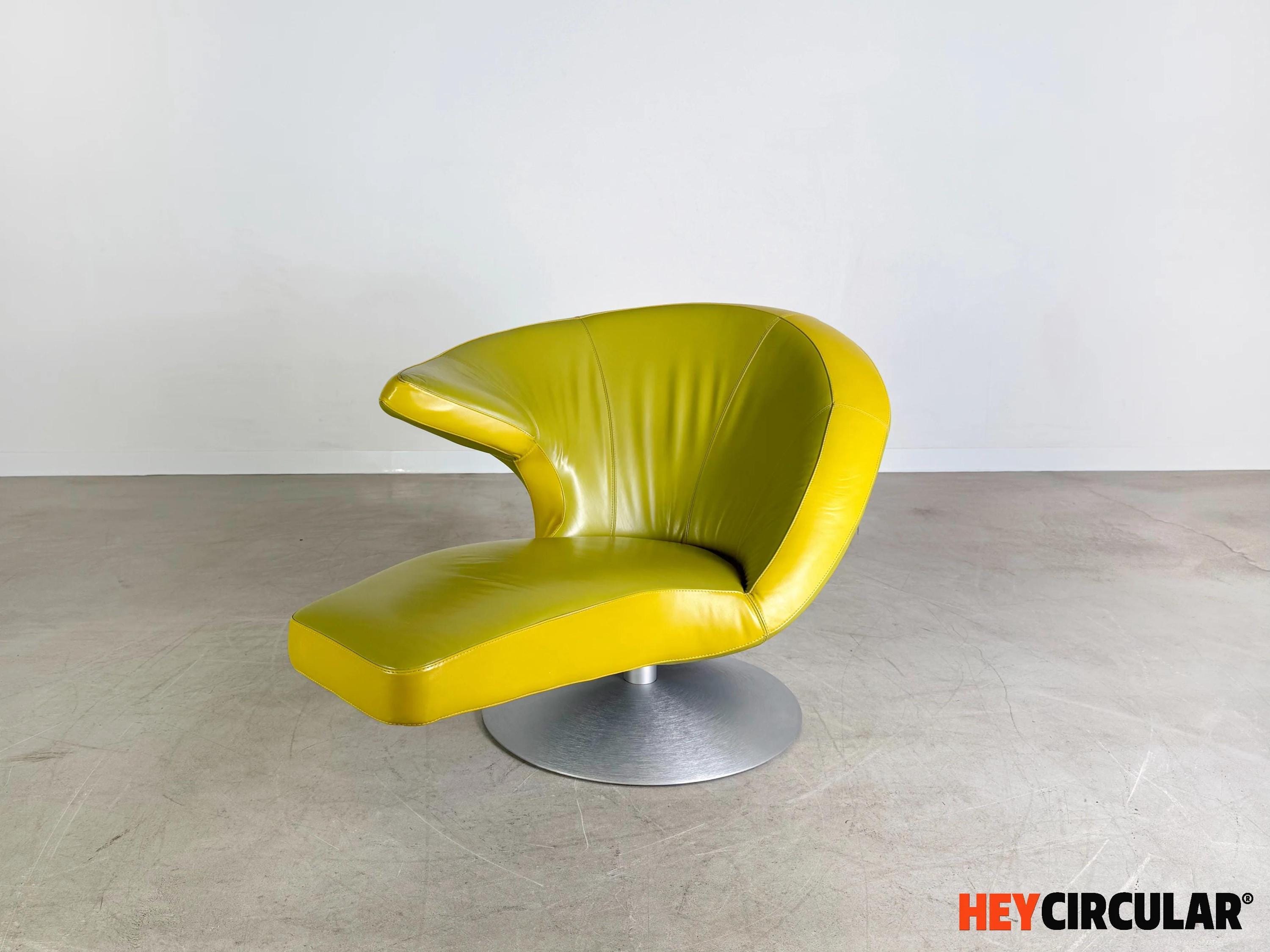 Original Leolux Parabolica Armchair Stefan Heiliger Green Design