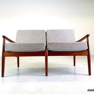 Mid Century Svend Åge Teak Sofa 2-Seater Couch Glostrup