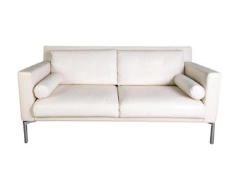 2x Original Walter Knoll Two-Seater Sofa Design Couch Jason Leather