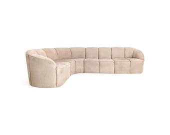 Canapé d'angle Walter Knoll Piccolino original, en daim, style vintage