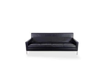 Original Zanotta sofa, Italian design couch, leather, black