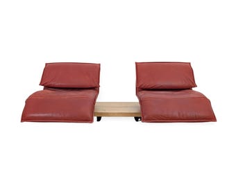 Original Koinor Free Motion 2 Edit Sofa Couch Eiche Leder rot
