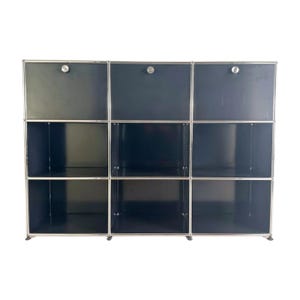 Original USM Haller sideboard 3x3 chest of drawers design shelf black