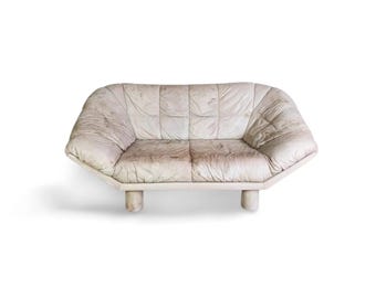 Sofa vintage, kanapa dwuosobowa, skórzana, Burkhardt Vogtherr
