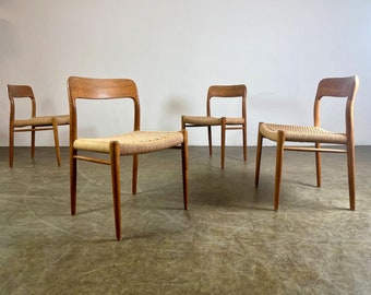 Set of 4 Niels Otto Møller chairs Model 75 Danish design 1960