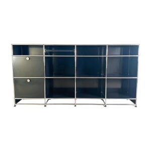 Original USM Haller sideboard 4x4 chest of drawers design shelf black
