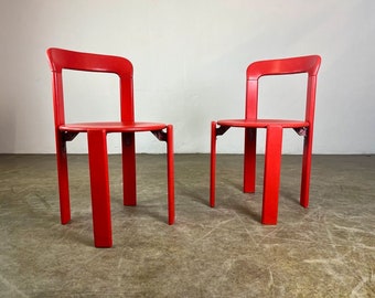 Suite de 2 chaises vintage Bruno Rey Kusch & Co 1970 design repeinte