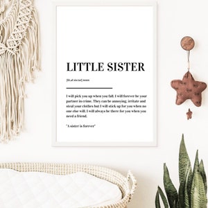 Impresión de definición de hermana pequeña Póster